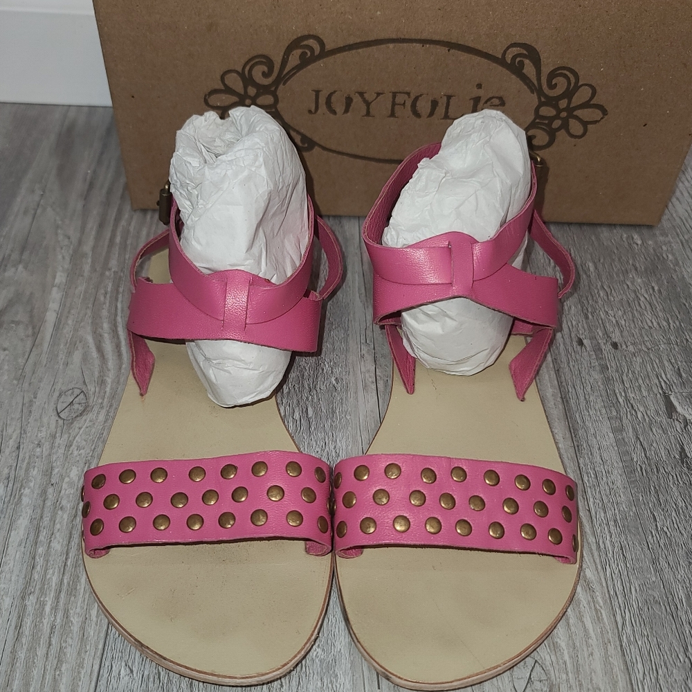 Joyfolie Girls Silvie Leather Sandals Size 4 Youth